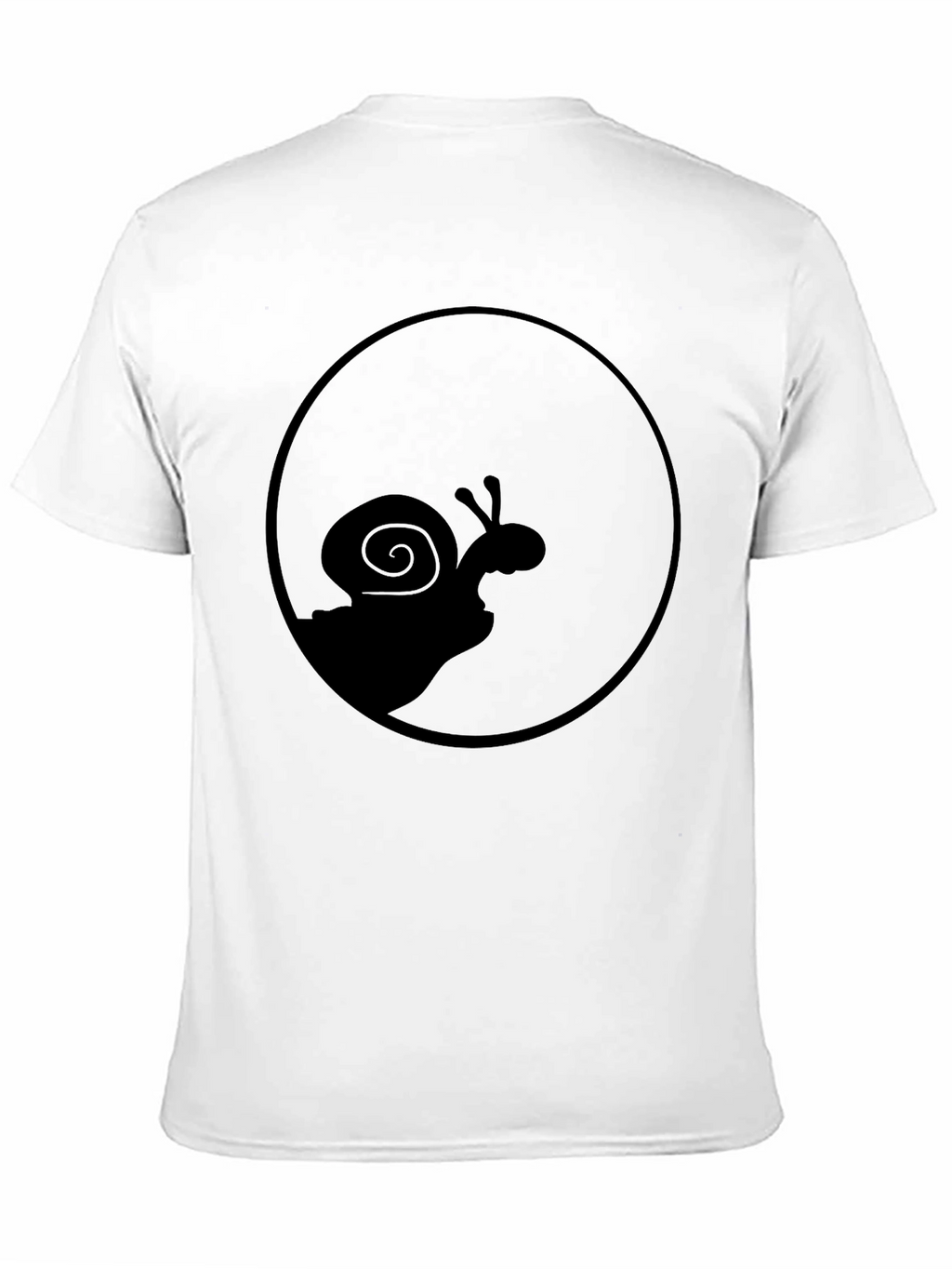 Snail Silhouette Graphic Tee - Black Cotton Casual Top