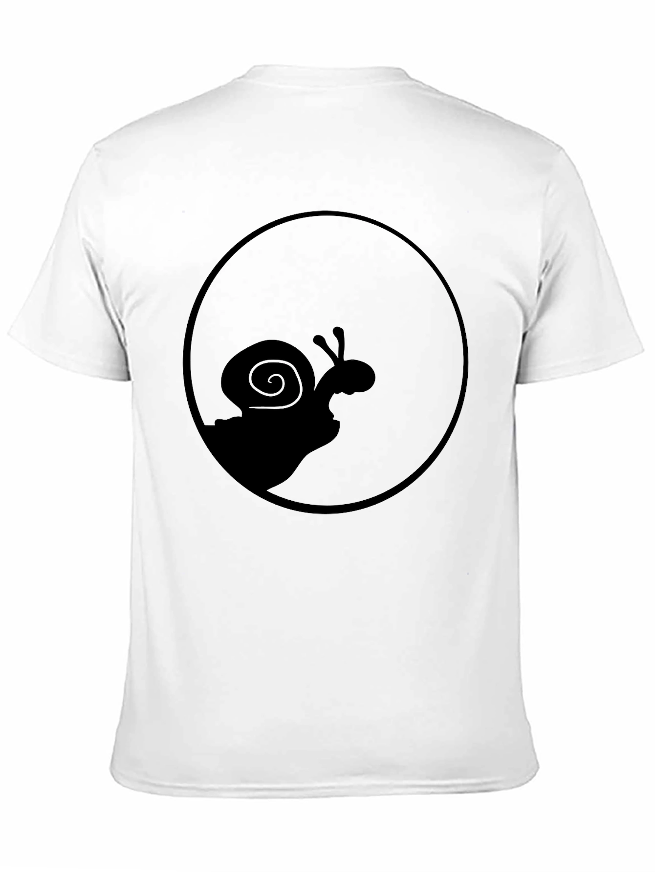 Snail Silhouette Graphic Tee - Black Cotton Casual Top
