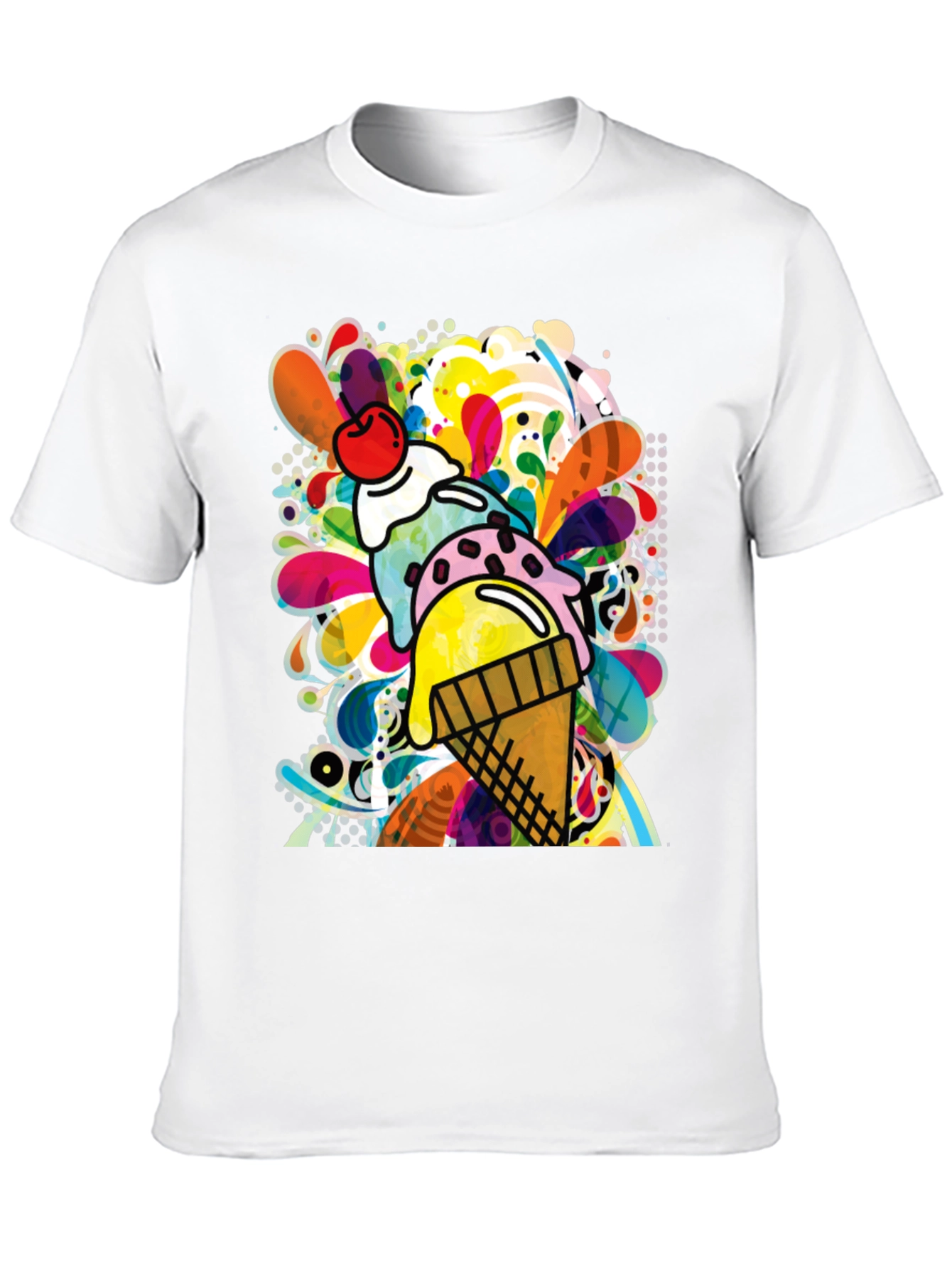 Funky Ice Cream Graphic Tee - Quirky Summer Style