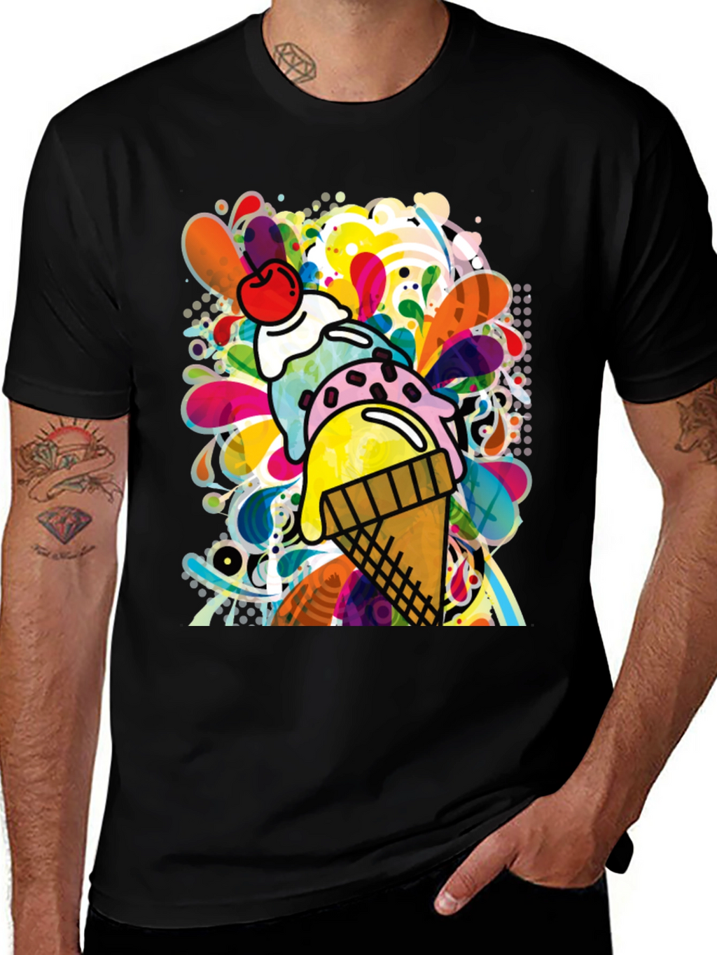 Funky Ice Cream Graphic Tee - Quirky Summer Style