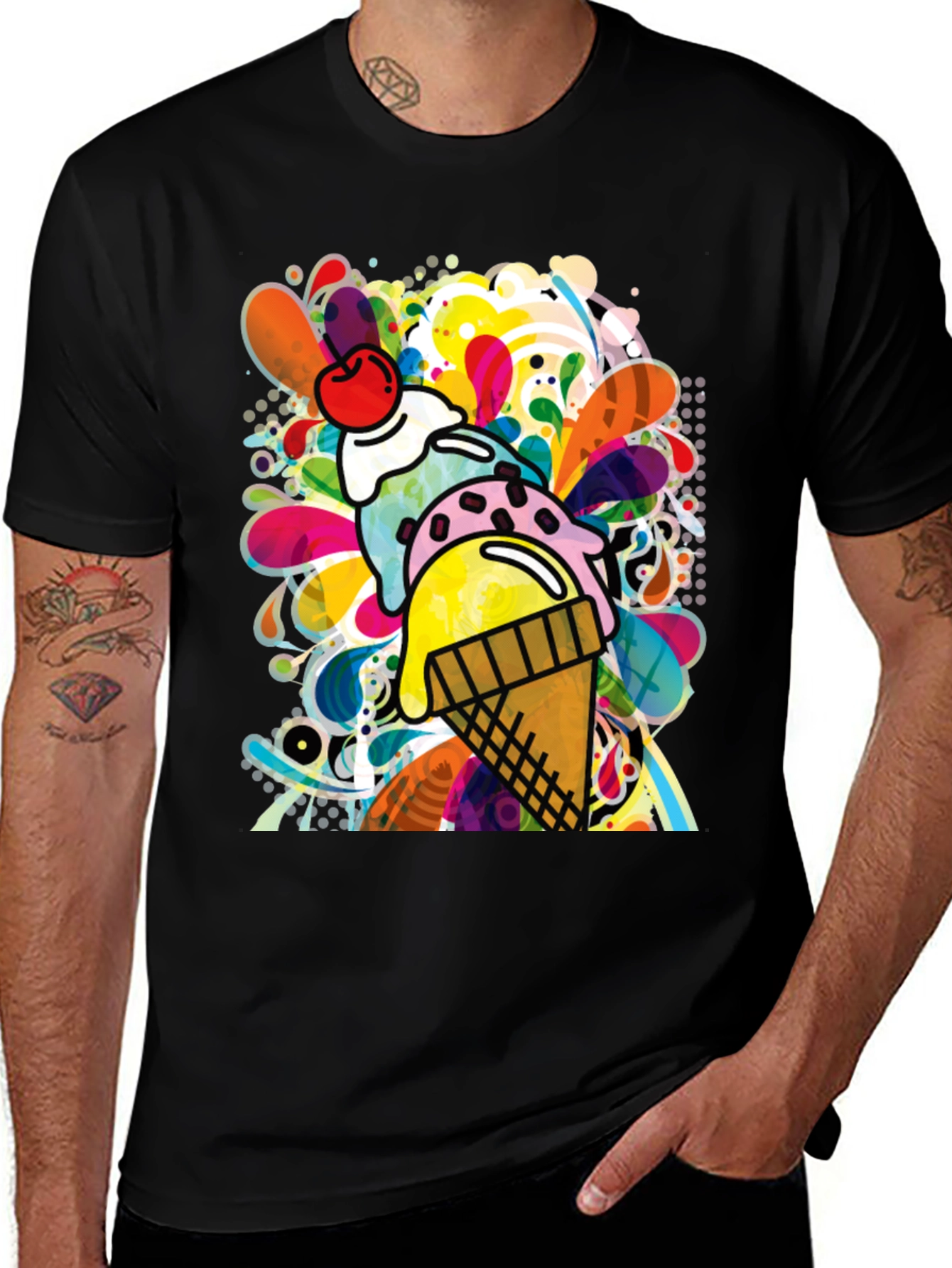 Funky Ice Cream Graphic Tee - Quirky Summer Style