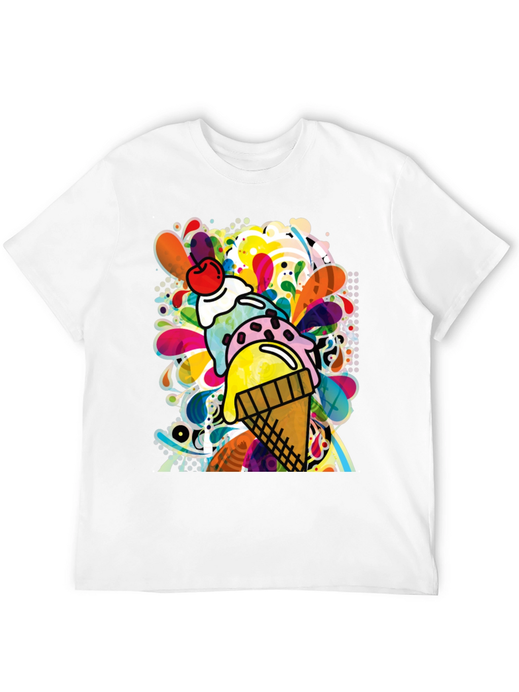 Funky Ice Cream Graphic Tee - Quirky Summer Style