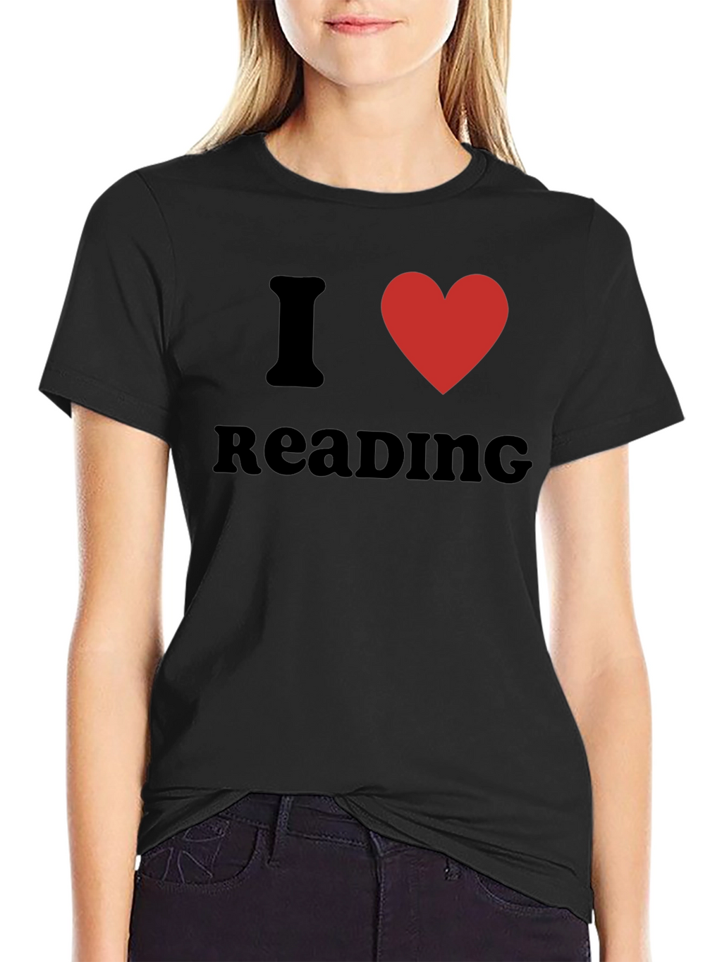 I Heart Reading Graphic Tee - Black Cotton T-Shirt