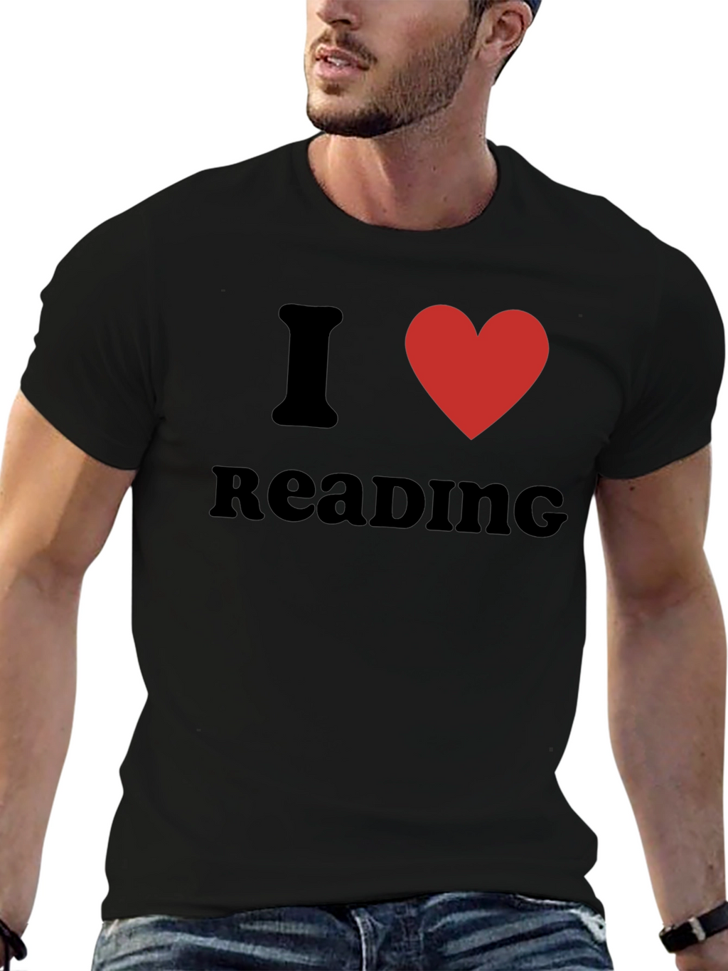 I Heart Reading Graphic Tee - Black Cotton T-Shirt