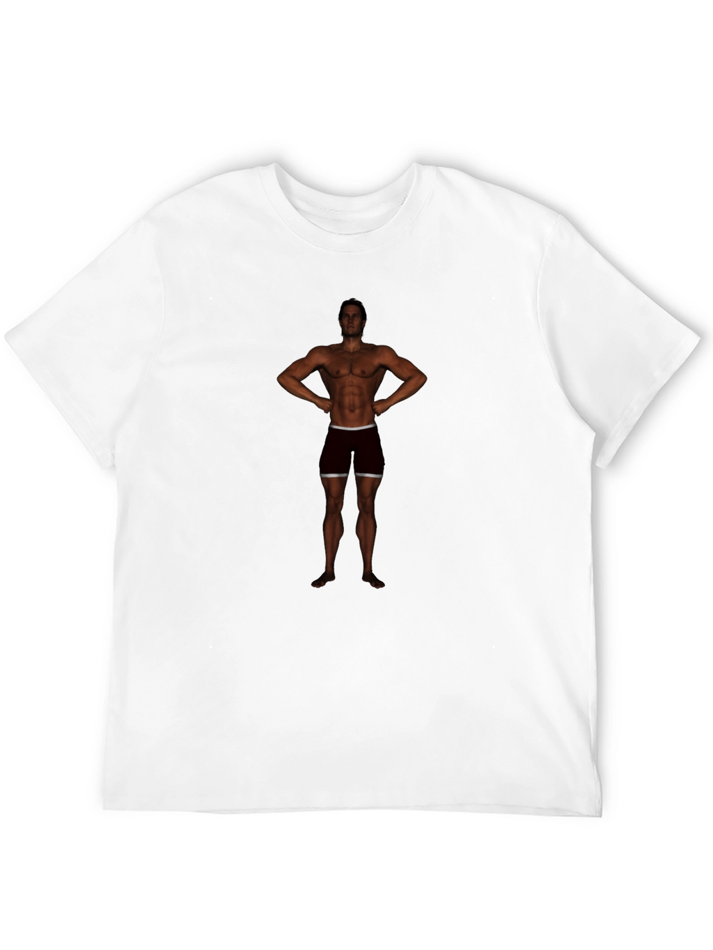 Mens Black Graphic Tee - Bodybuilder Design