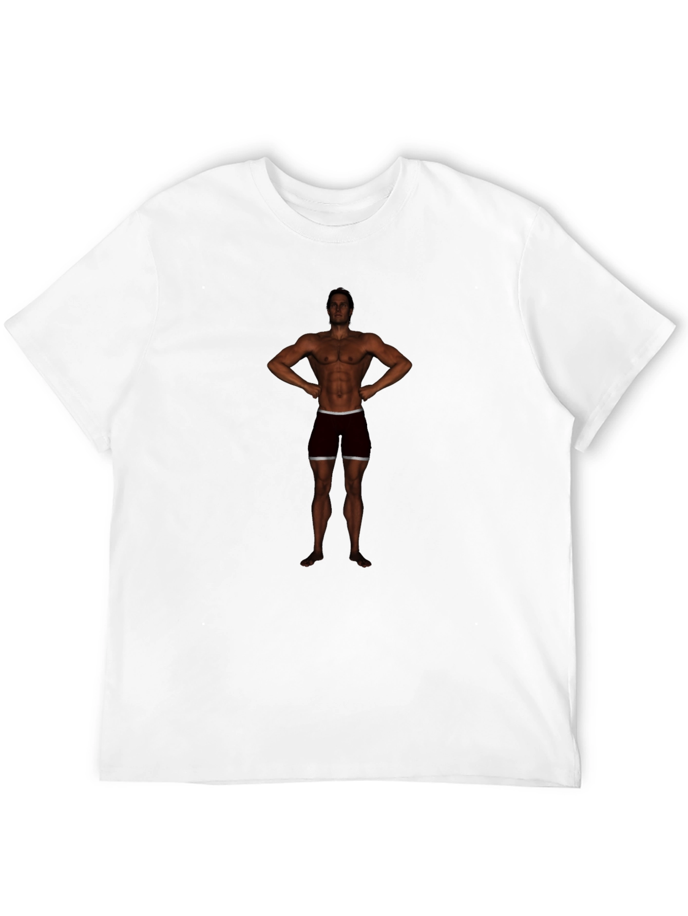 Mens Black Graphic Tee - Bodybuilder Design
