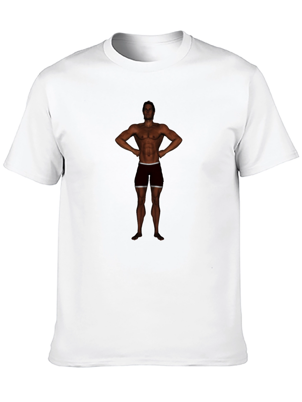Mens Black Graphic Tee - Bodybuilder Design
