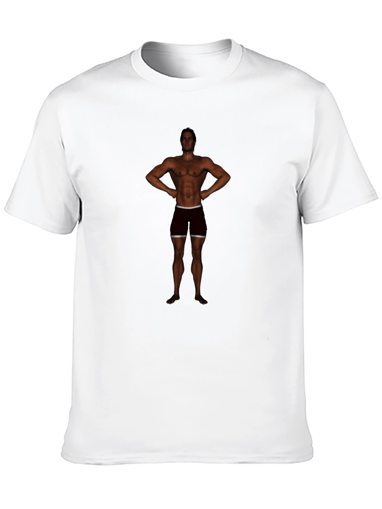 Mens Black Graphic Tee - Bodybuilder Design