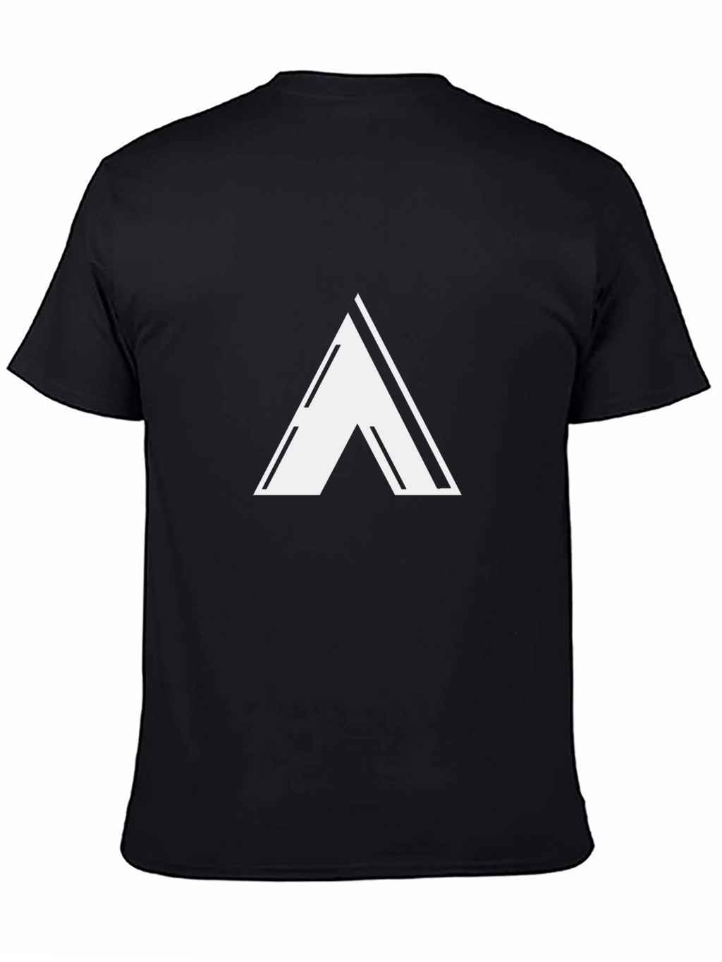 Modern Black T-Shirt with White Triangle Design