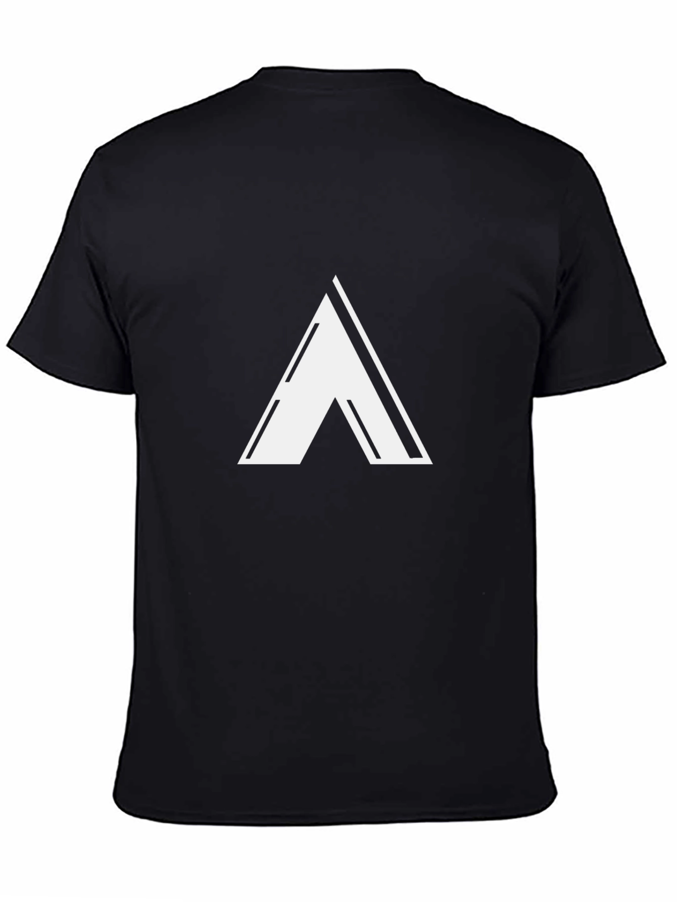 Modern Black T-Shirt with White Triangle Design