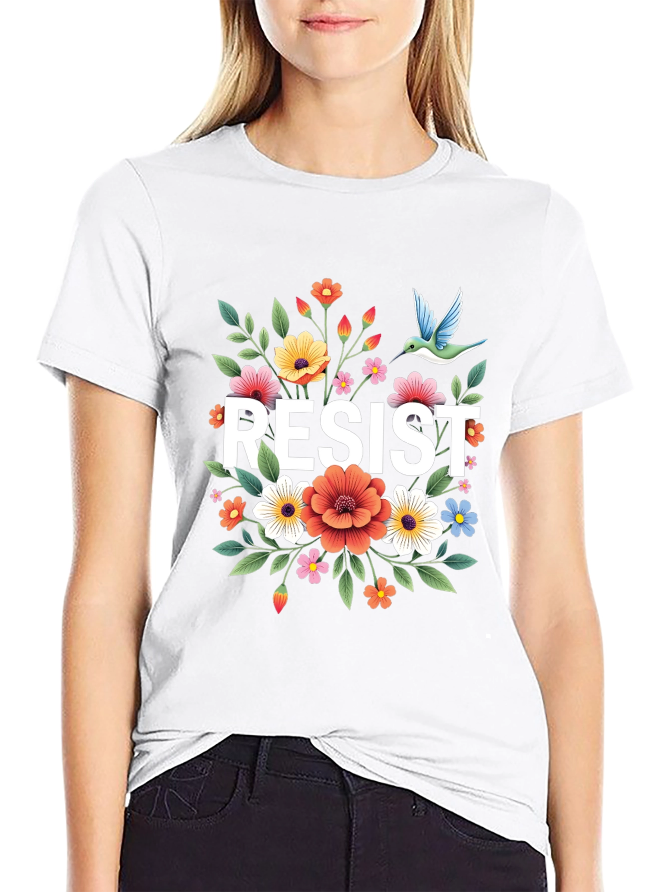 Resist Floral Graphic Tee - Comfort Fit