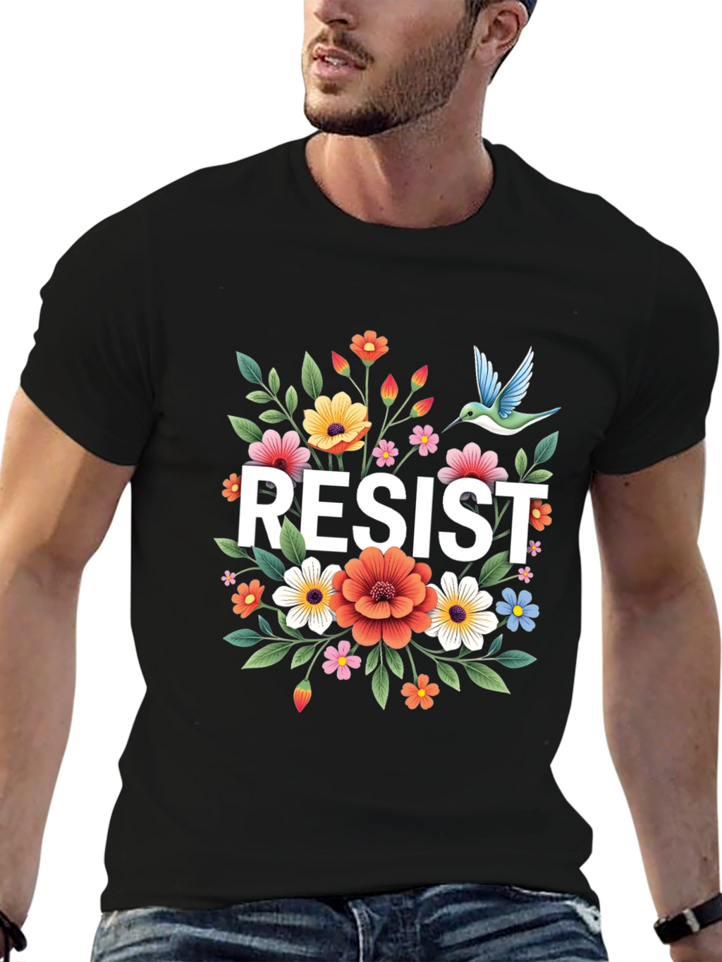Resist Floral Graphic Tee - Comfort Fit