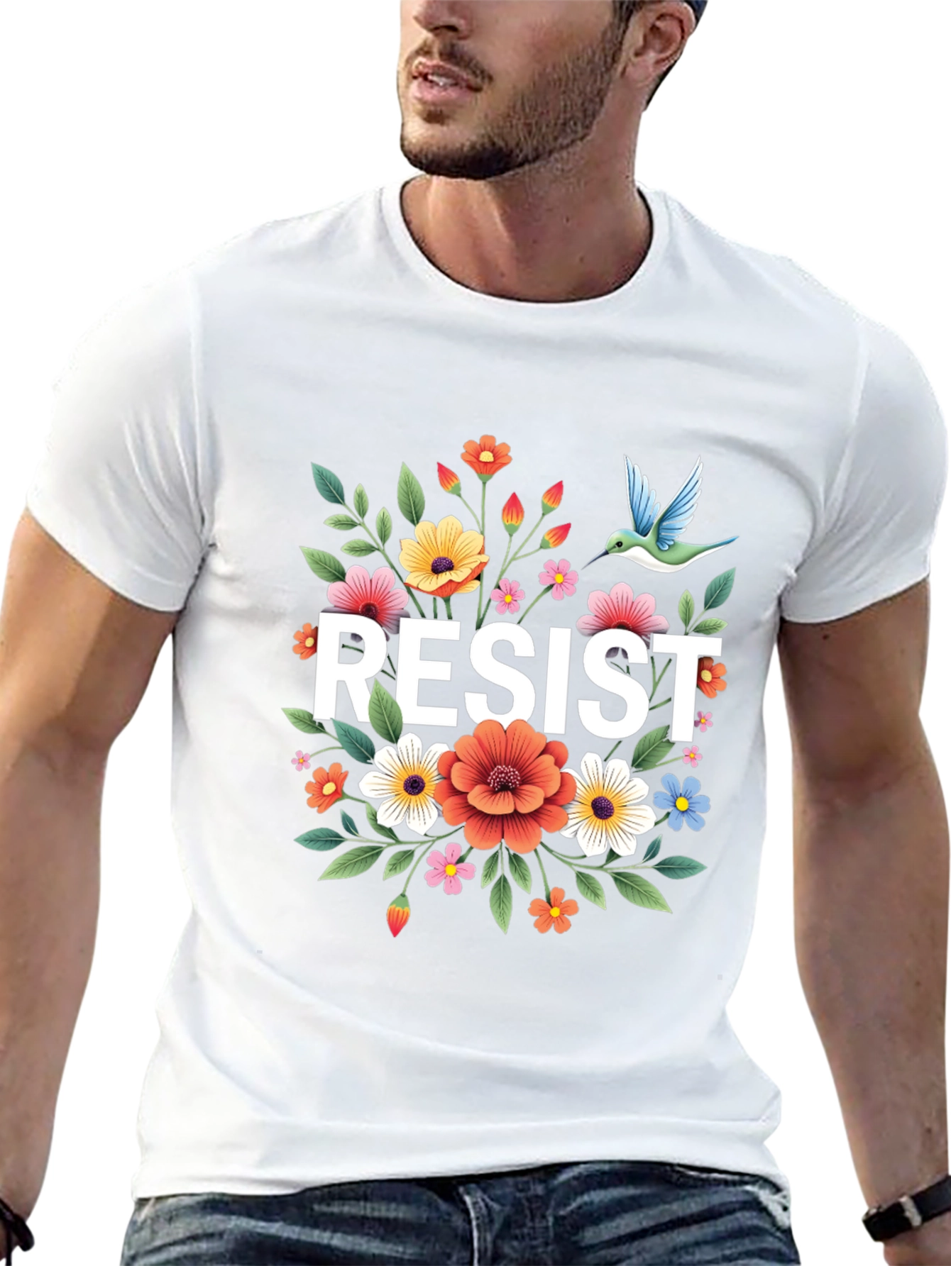 Resist Floral Graphic Tee - Comfort Fit