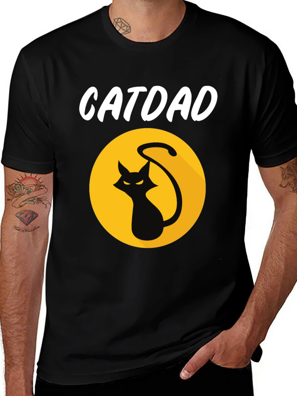 Catdad Graphic Tee - Black T-Shirt