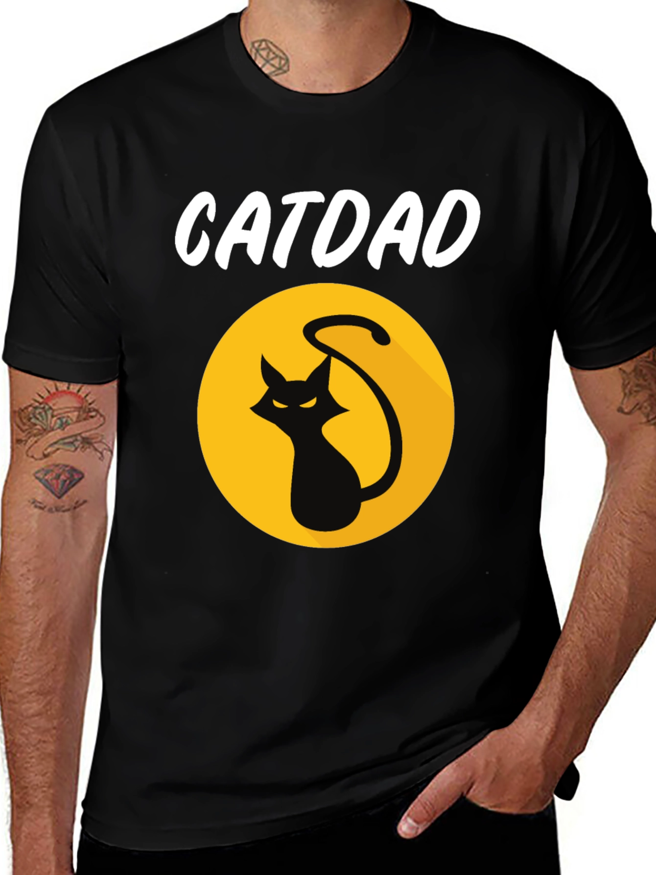 Catdad Graphic Tee - Black T-Shirt