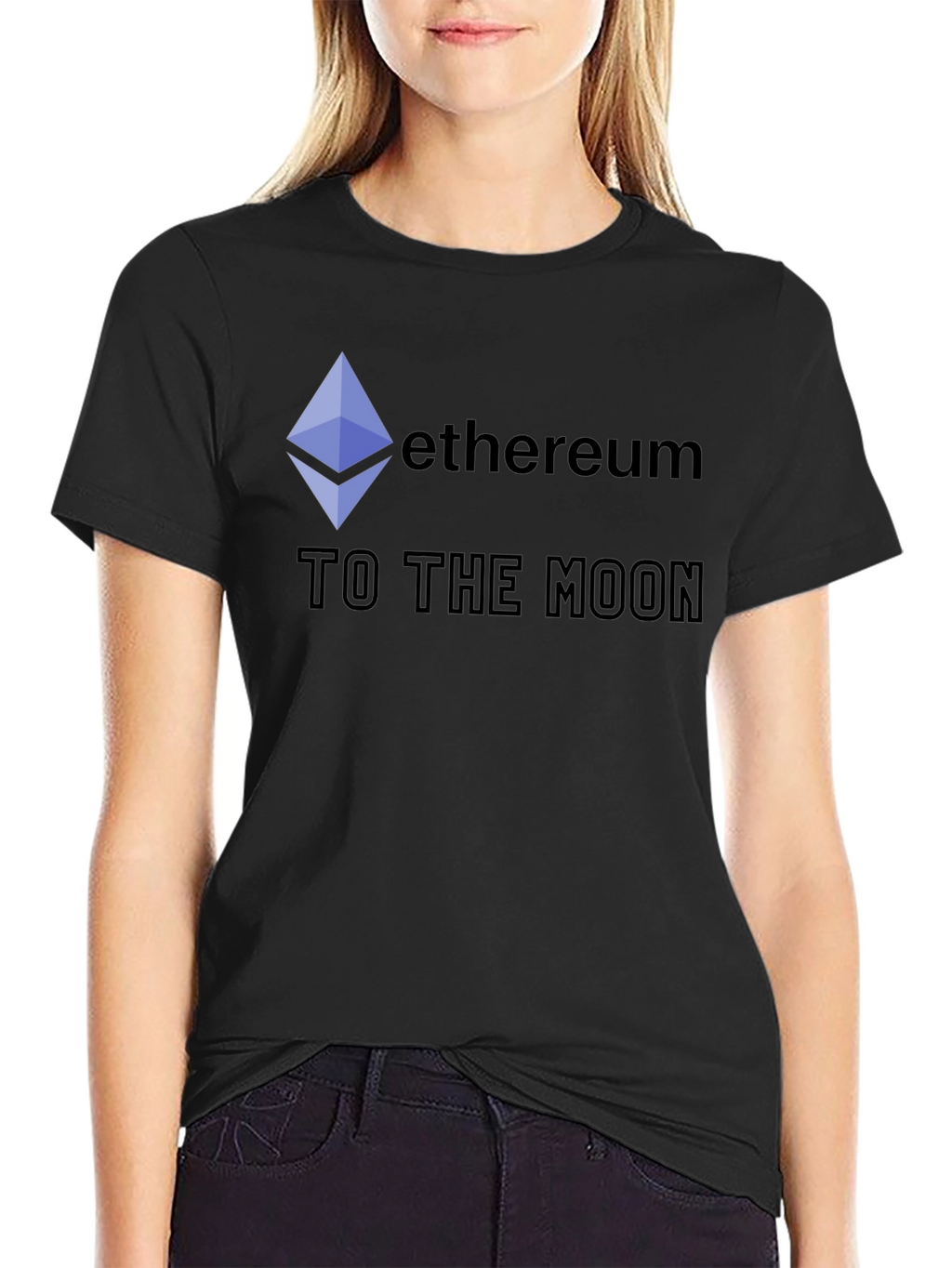 Ethereum to the Moon Black T-Shirt