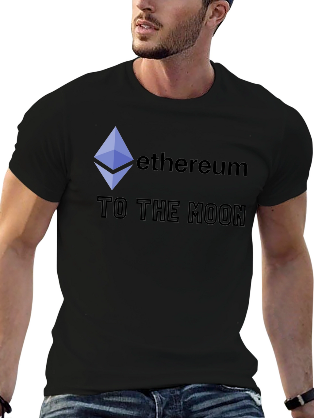 Ethereum to the Moon Black T-Shirt