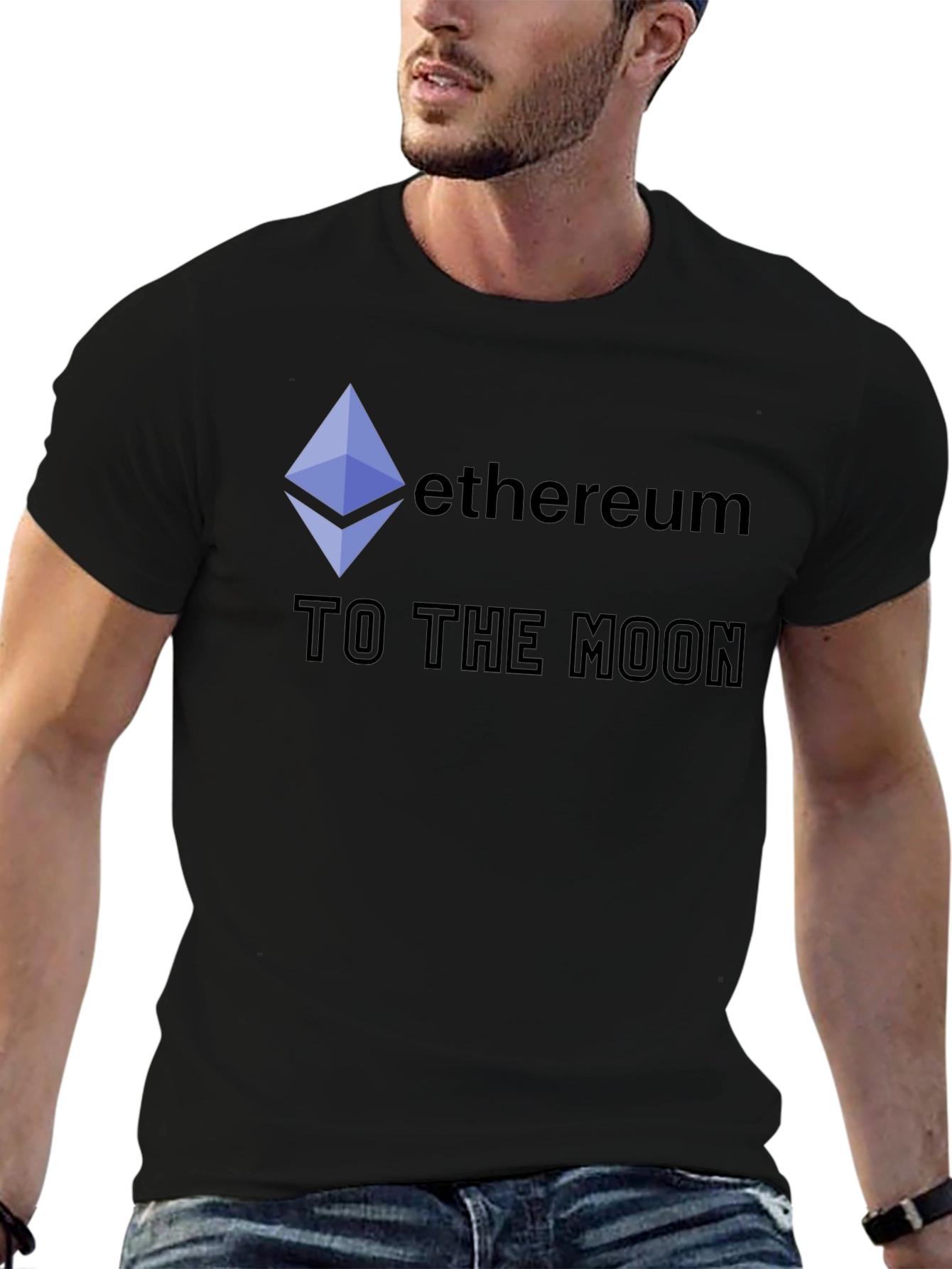 Ethereum to the Moon Black T-Shirt