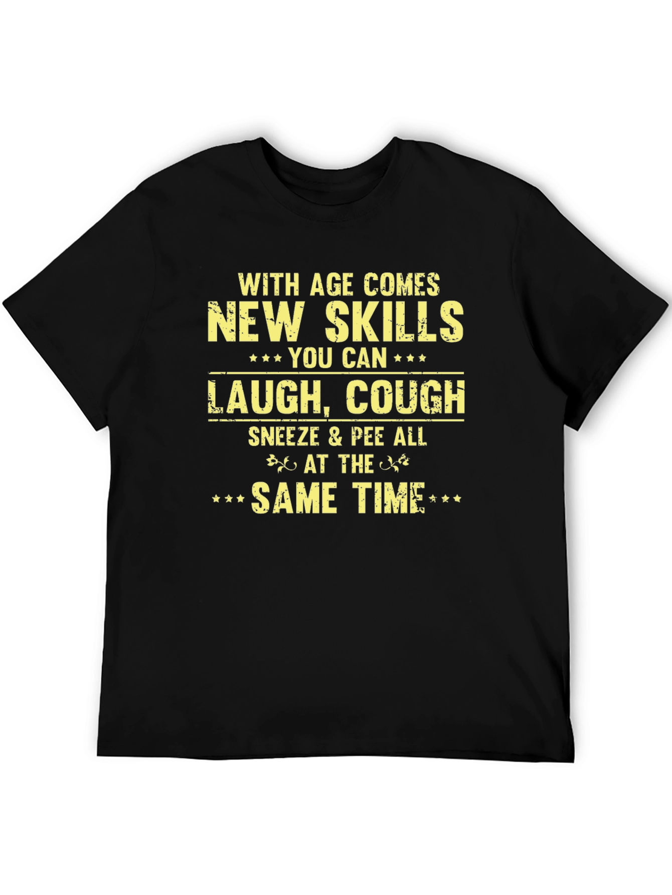 Humorous Age Skills Graphic Tee