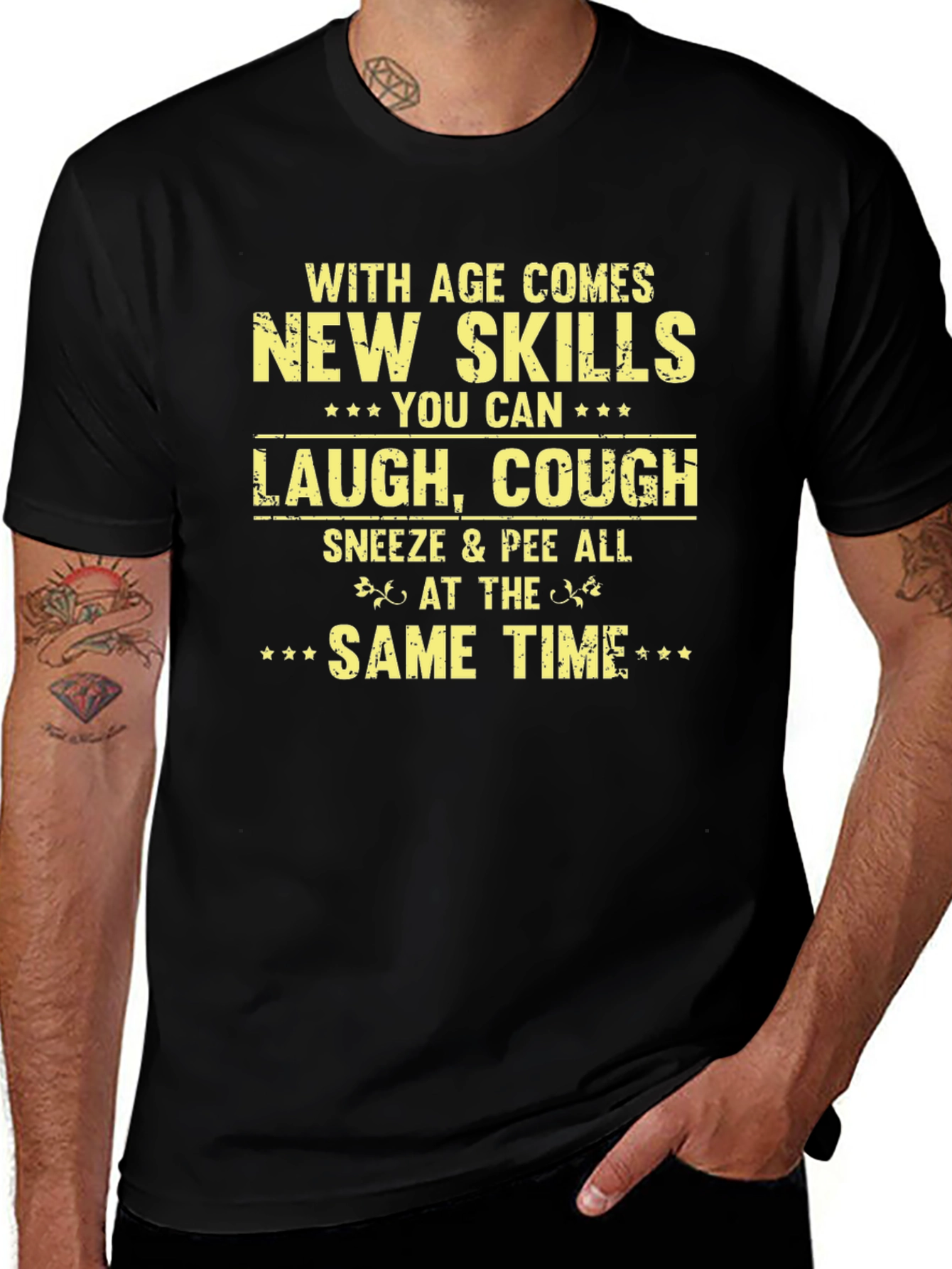 Humorous Age Skills Graphic Tee