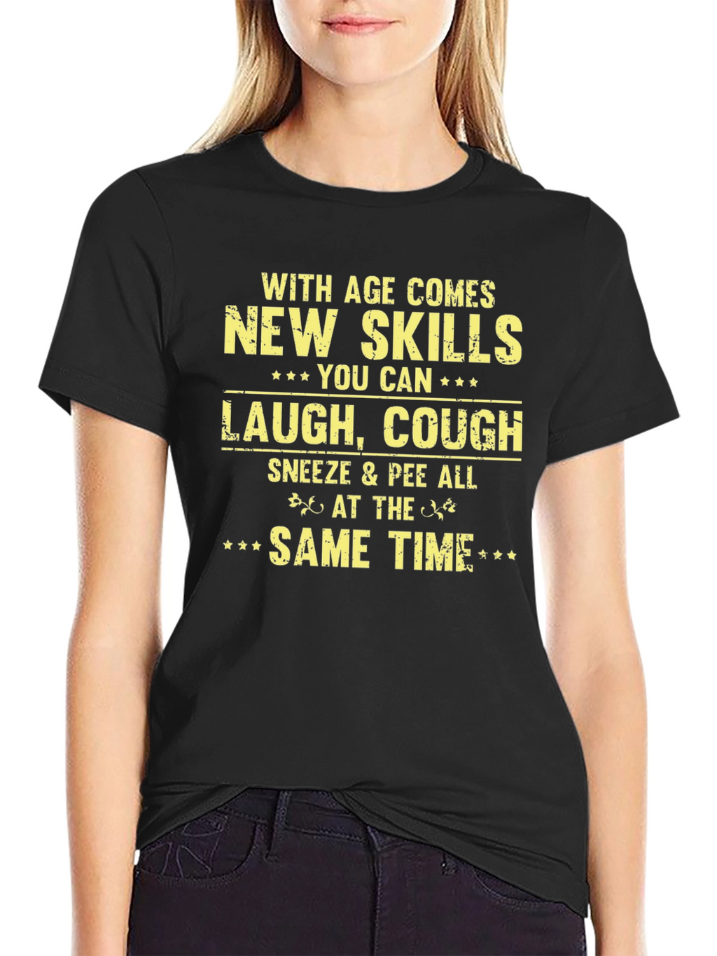 Humorous Age Skills Graphic Tee