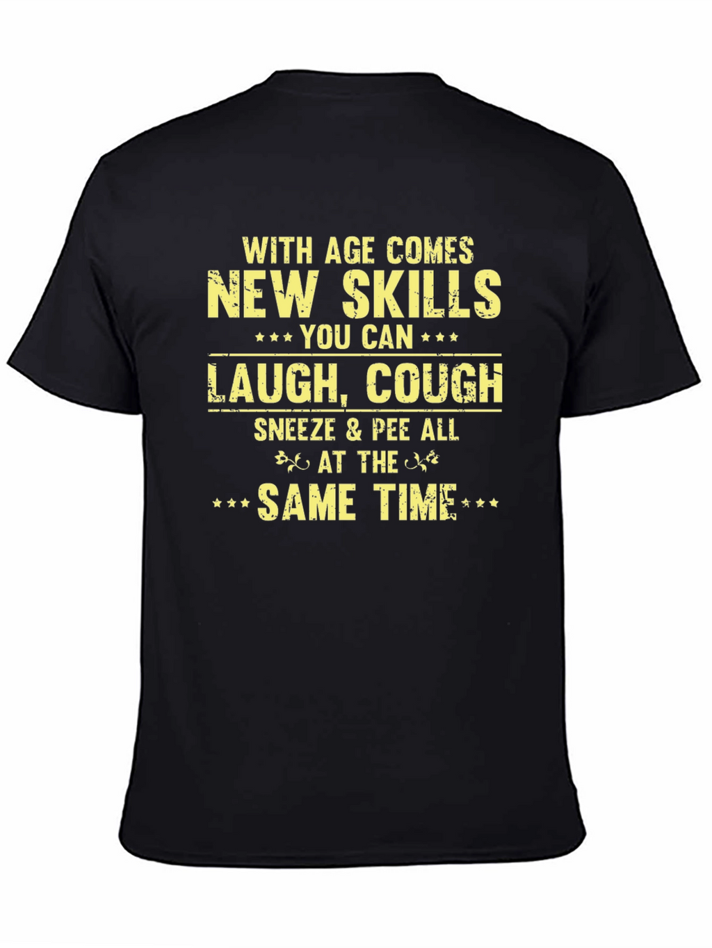 Humorous Age Skills Graphic Tee