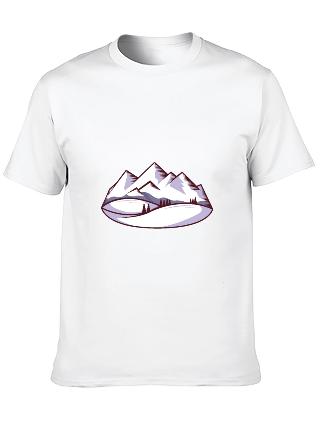 Mountain Scene Graphic Tee - Black Crew Neck