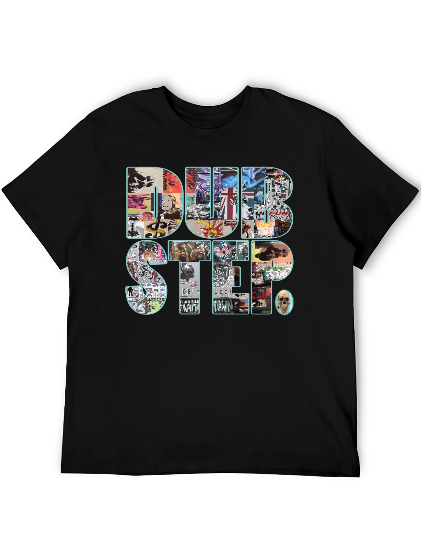 Dubstep Collage Graphic Black T-Shirt