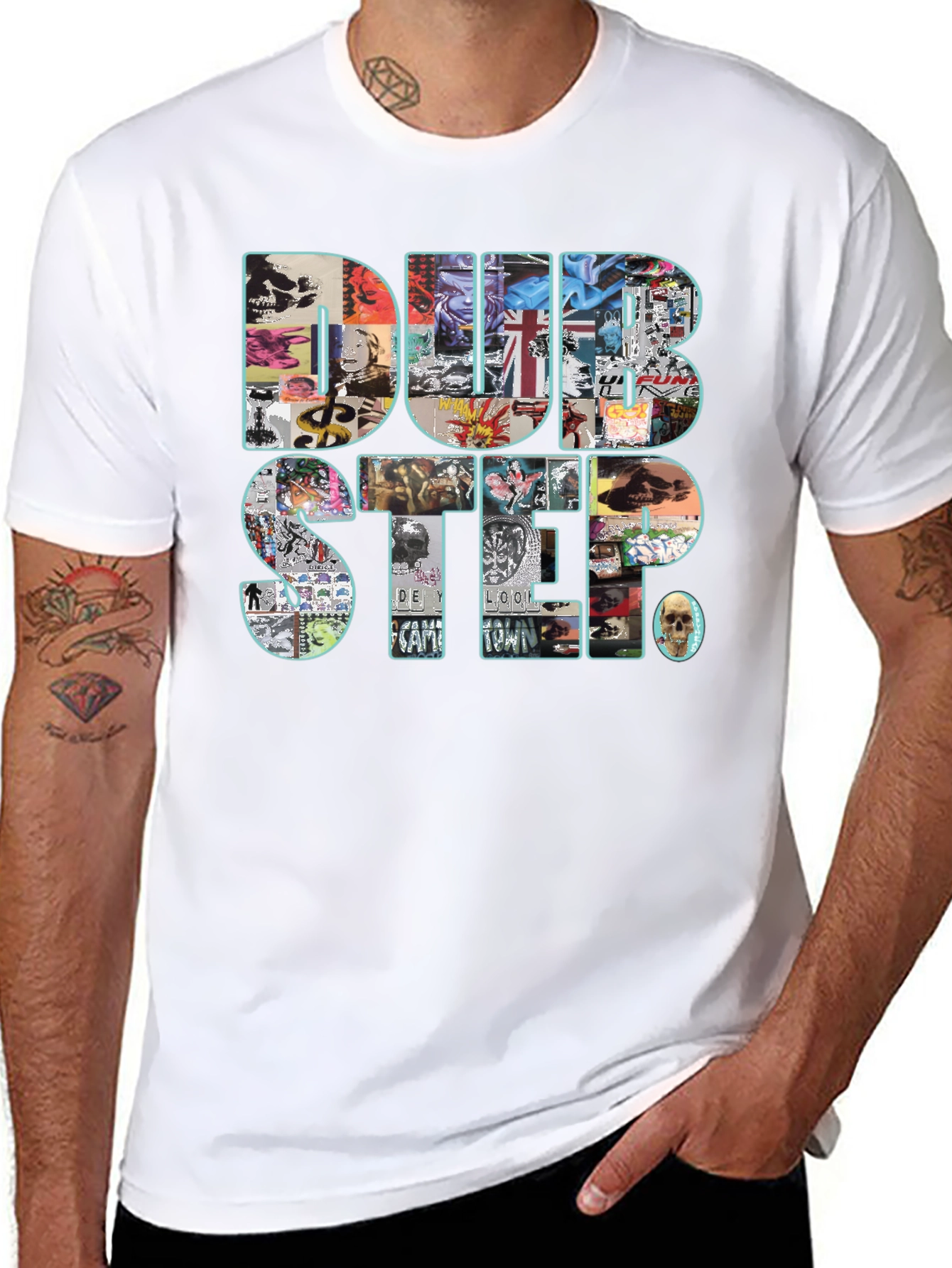 Dubstep Collage Graphic Black T-Shirt