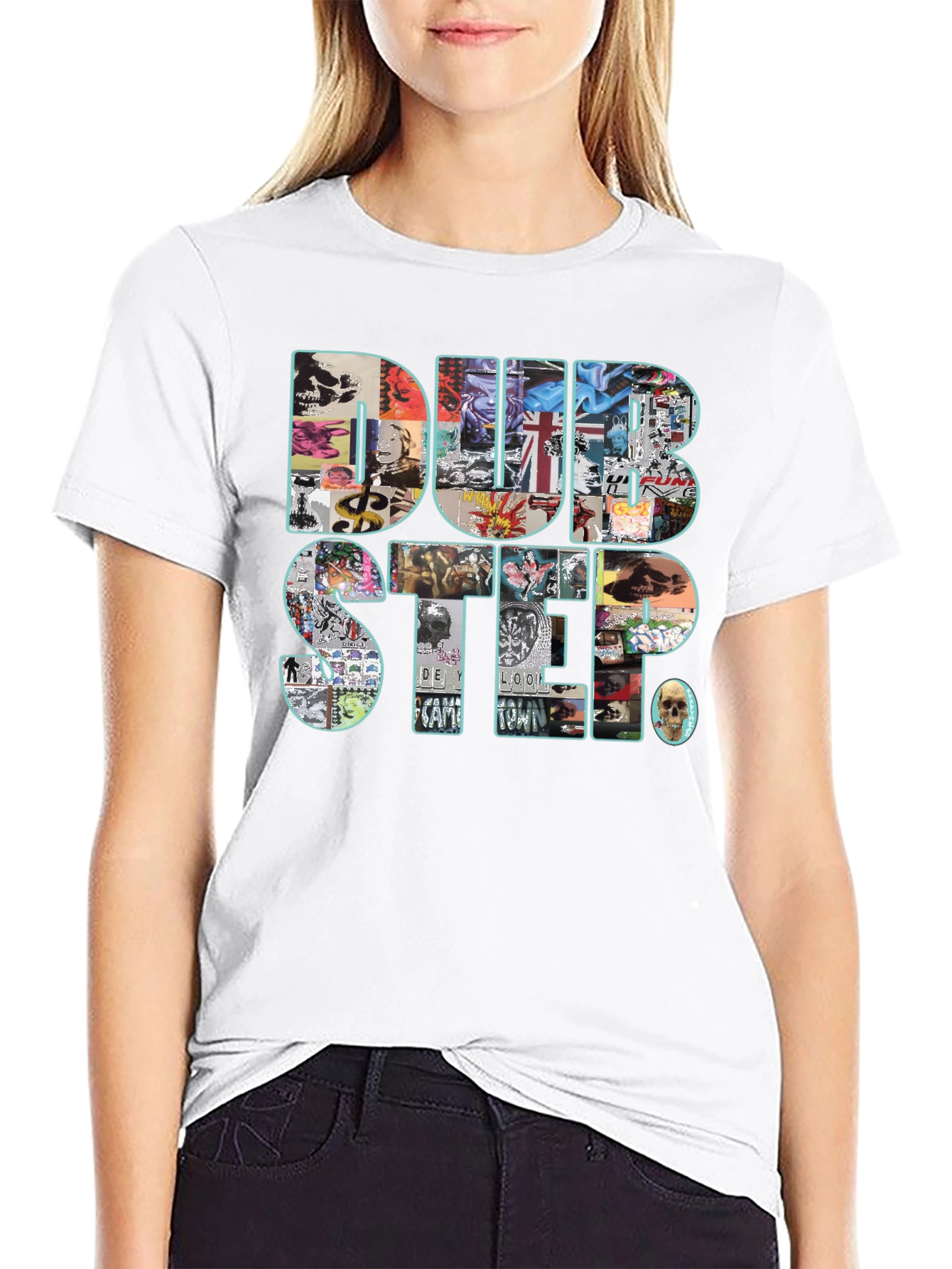 Dubstep Collage Graphic Black T-Shirt