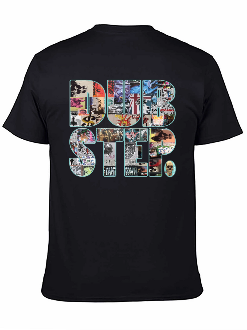 Dubstep Collage Graphic Black T-Shirt