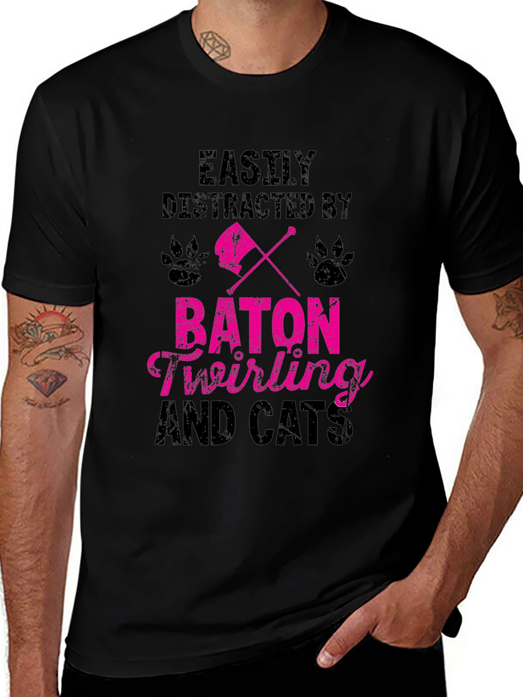 Baton Twirling and Cats T-Shirt