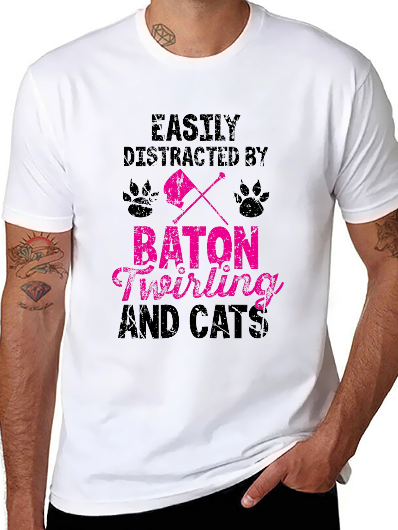 Baton Twirling and Cats T-Shirt