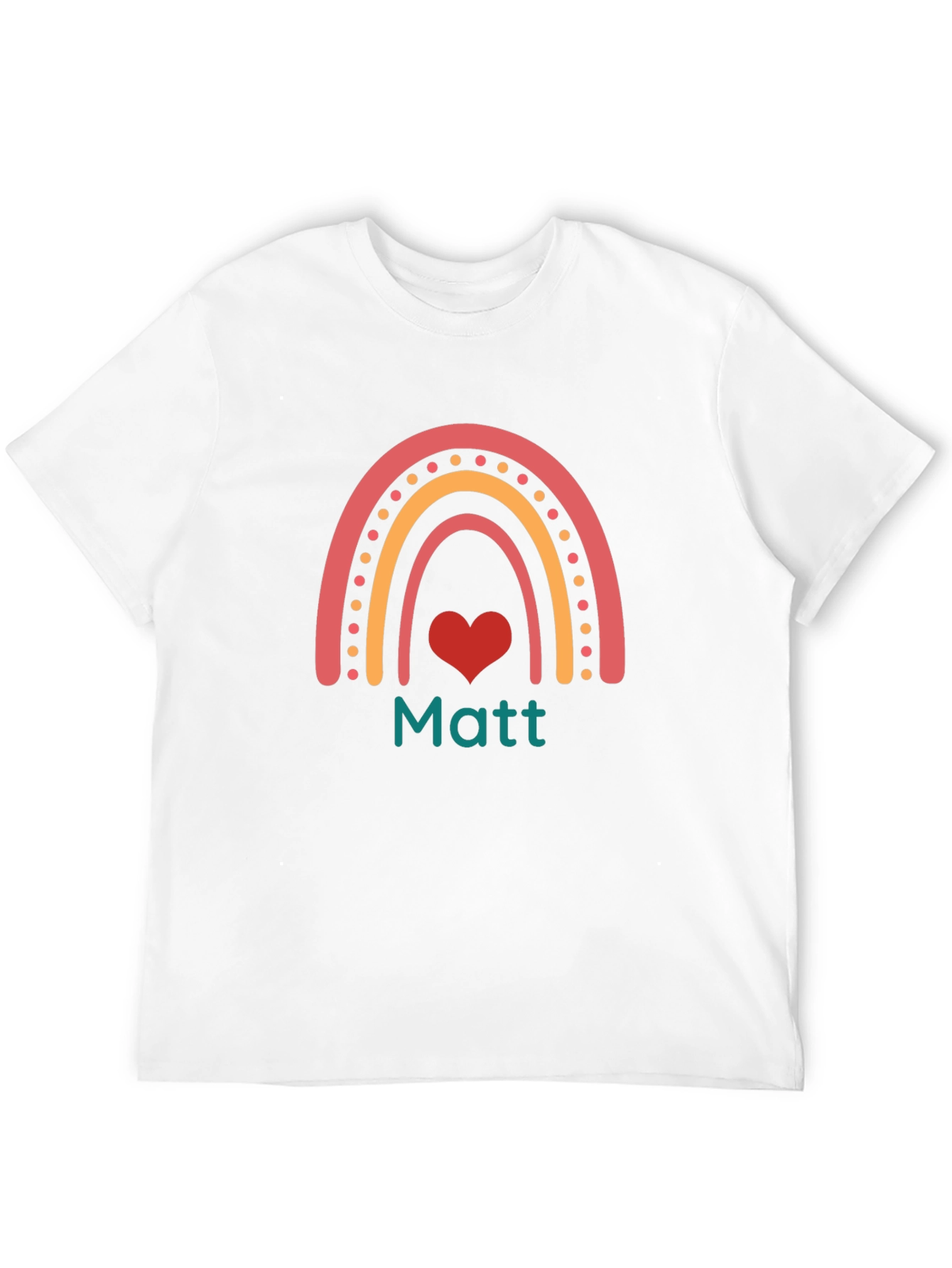 Matt Rainbow Heart Graphic Tee - Black