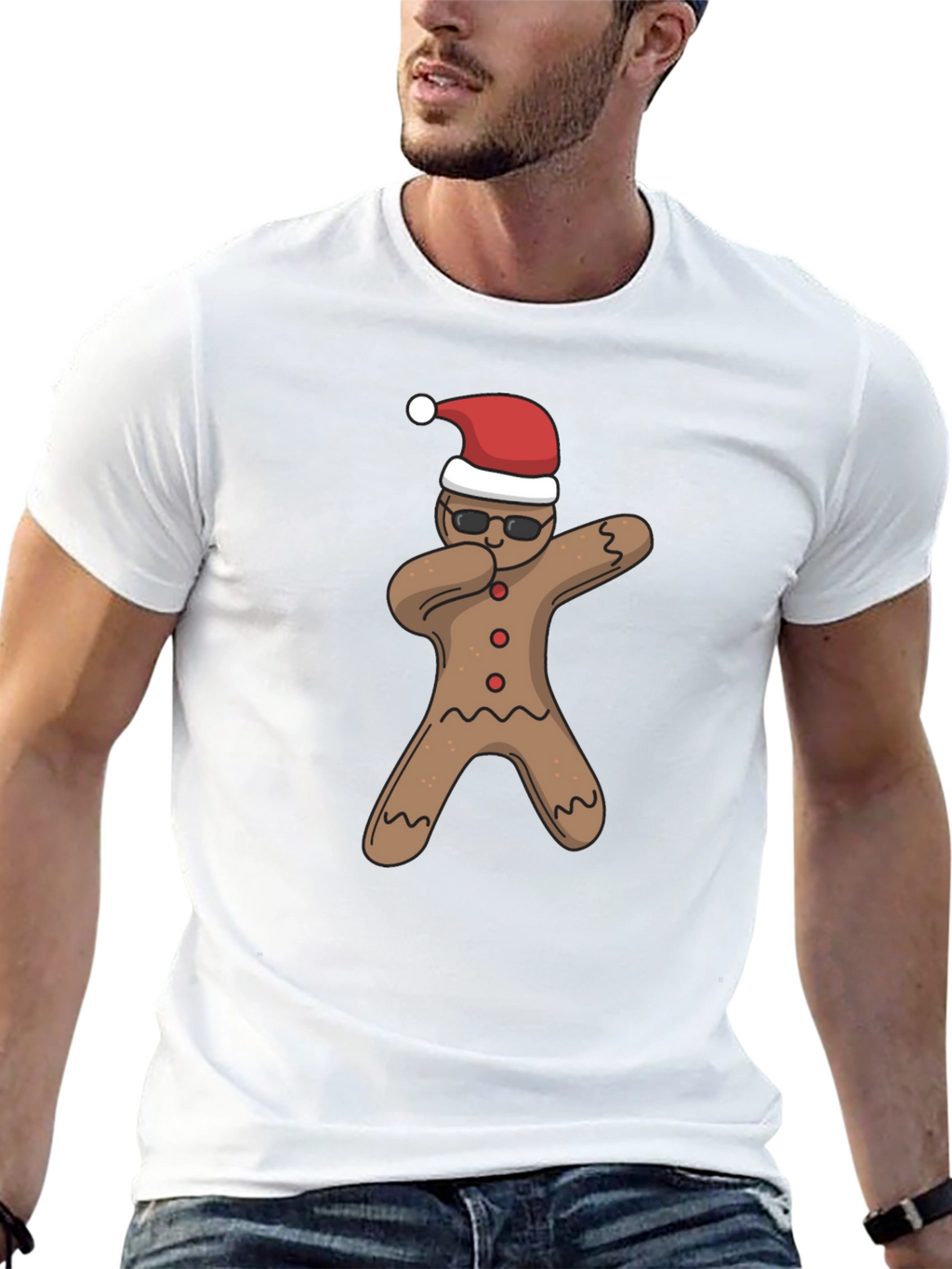Dabbing Gingerbread Man Christmas T-Shirt