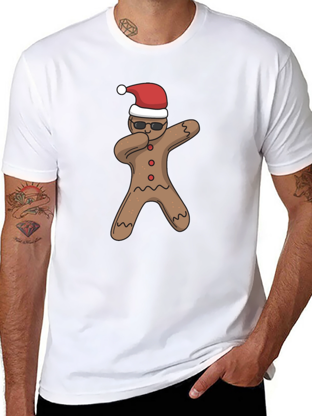Dabbing Gingerbread Man Christmas T-Shirt