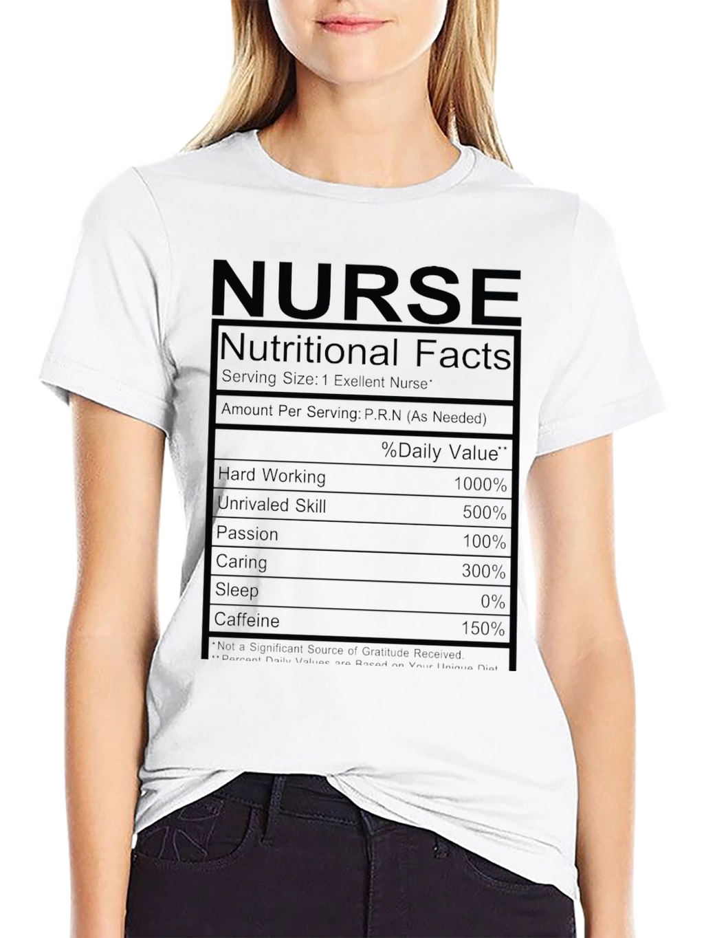 Nurse Nutritional Facts Black T-Shirt
