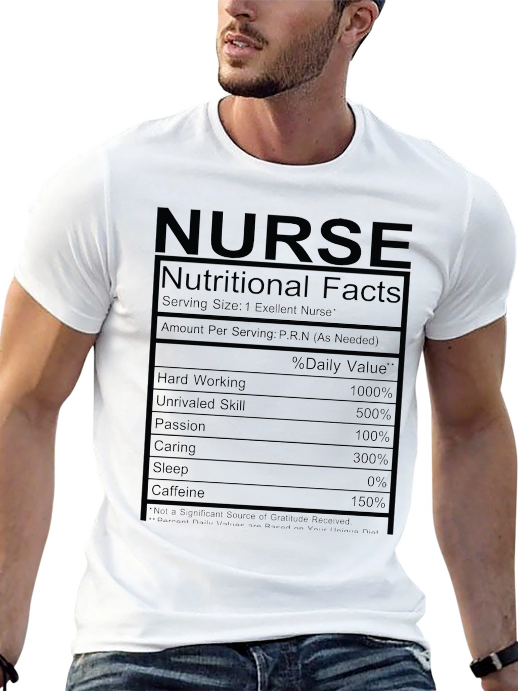Nurse Nutritional Facts Black T-Shirt