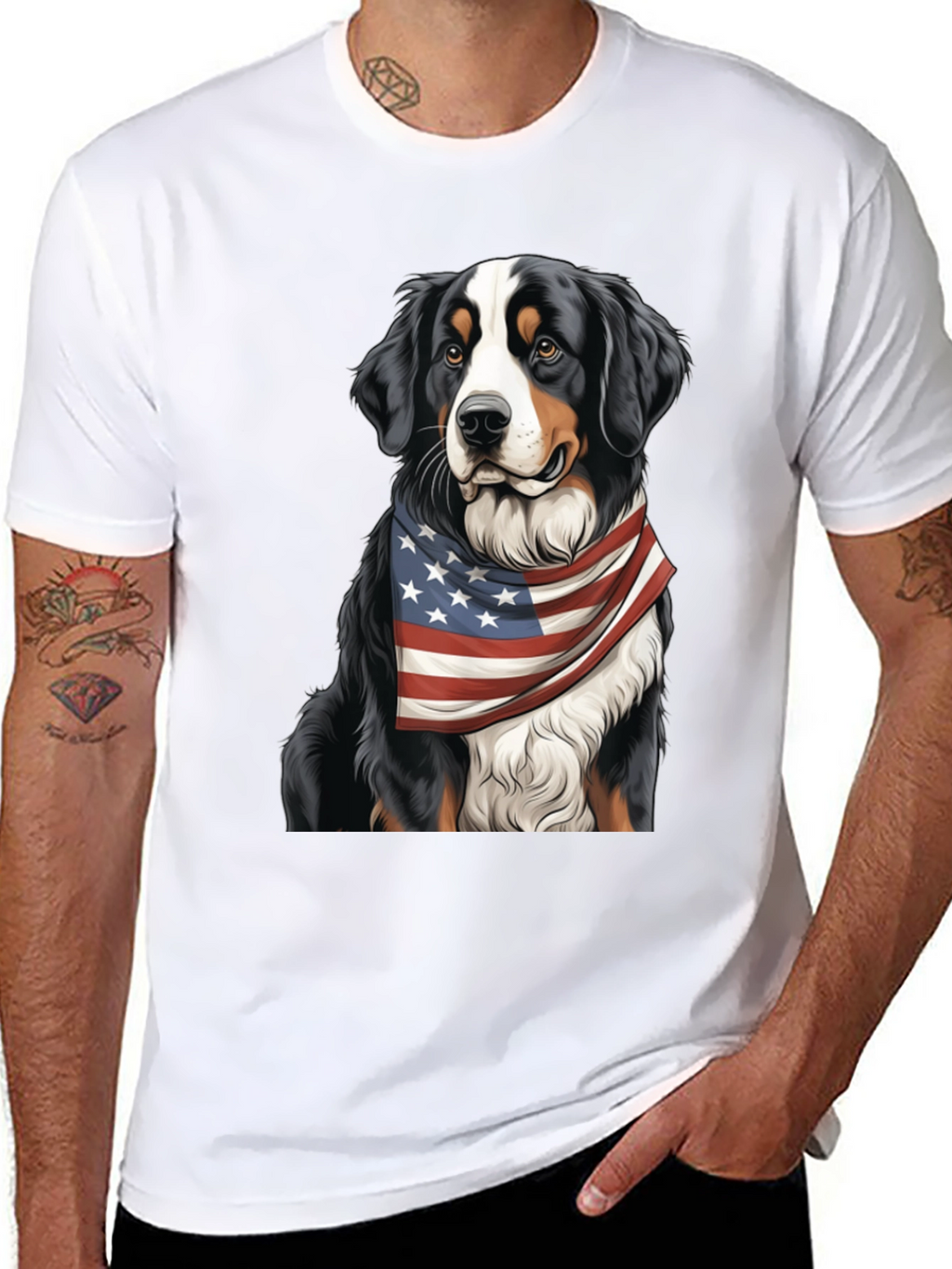 Patriotic Bernese Mountain Dog T-Shirt