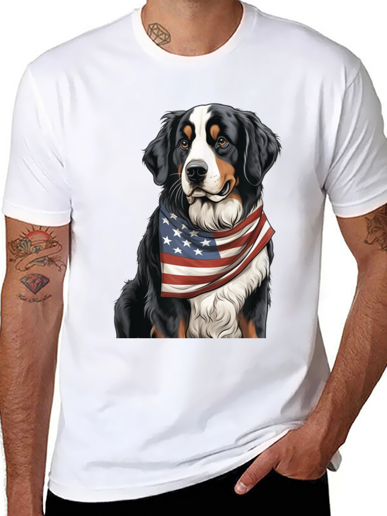 Patriotic Bernese Mountain Dog T-Shirt