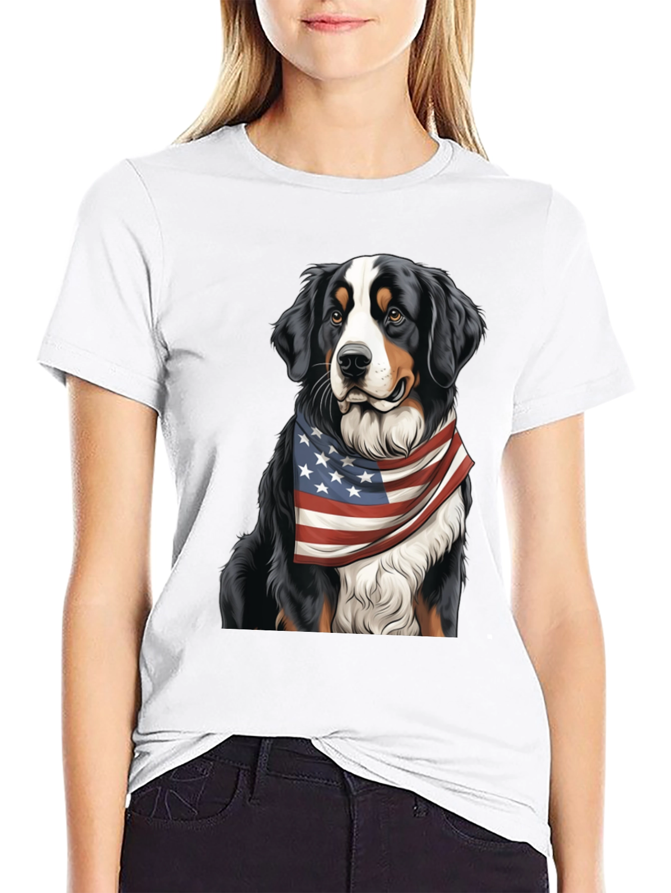 Patriotic Bernese Mountain Dog T-Shirt