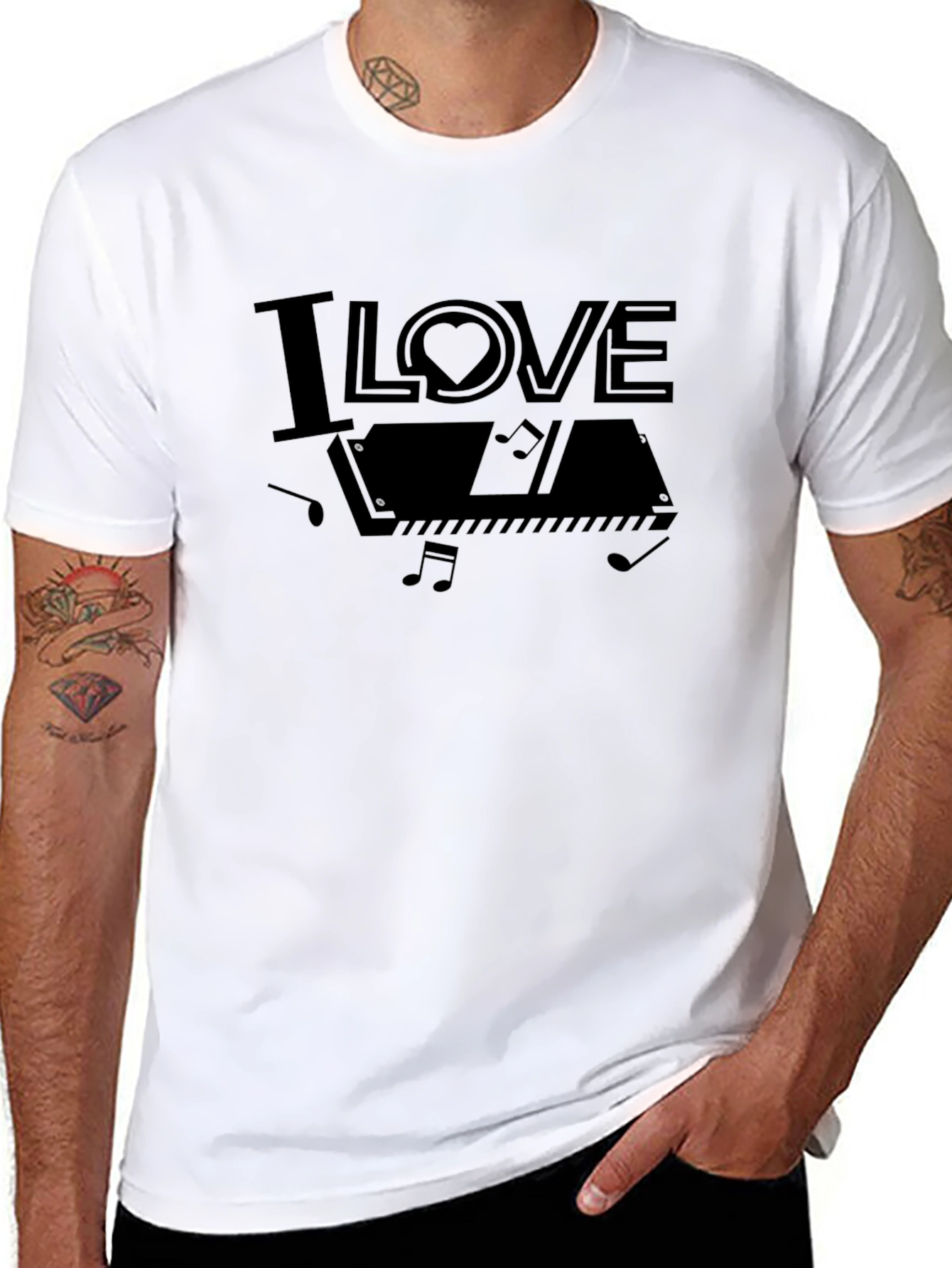 I Love Piano Graphic Tee - Musician Gift