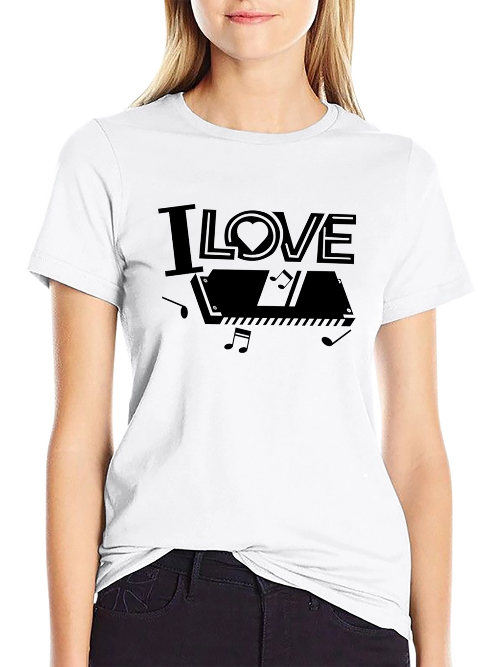 I Love Piano Graphic Tee - Musician Gift