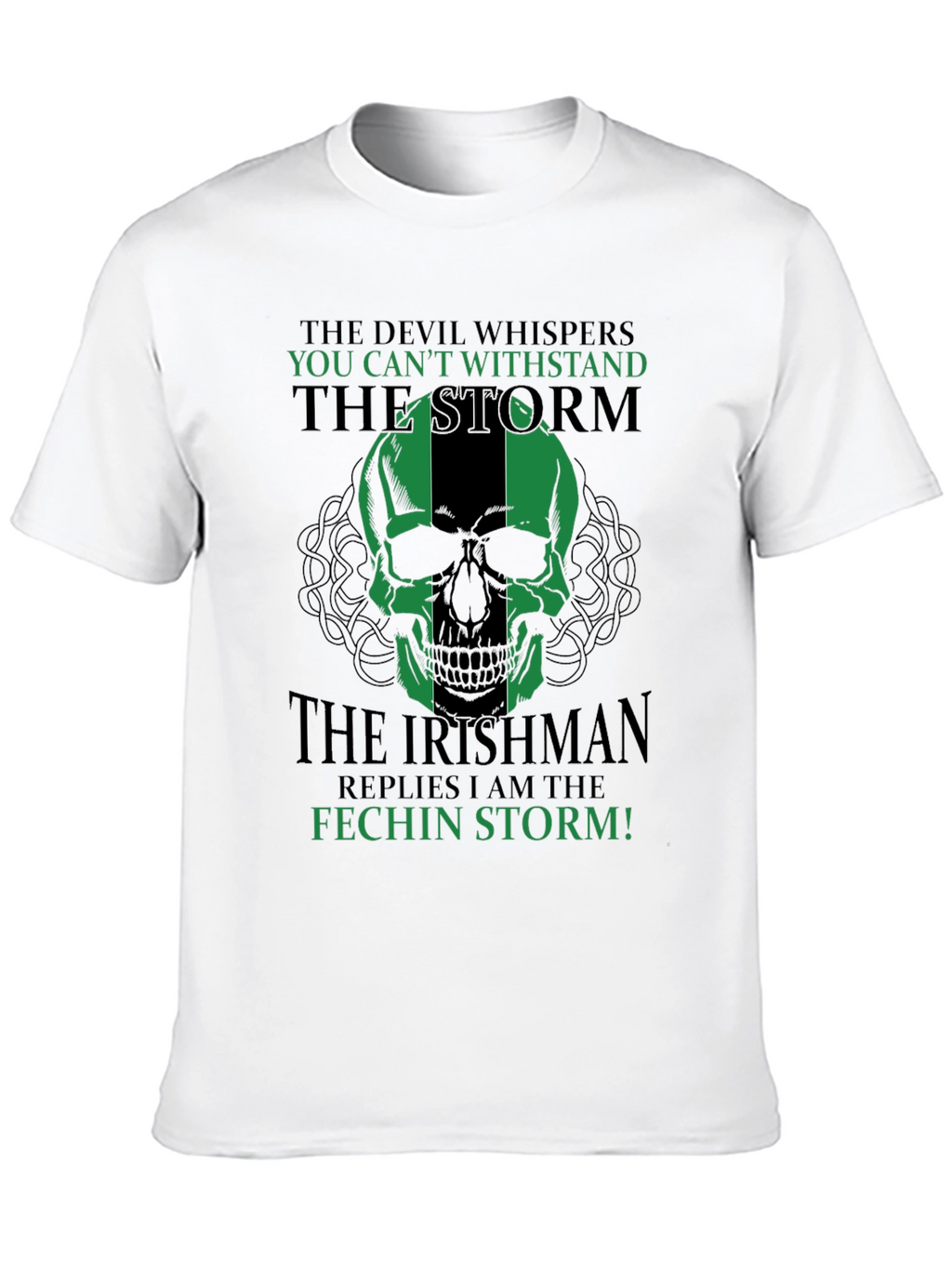 Irishman Fechin Storm Skull Graphic T-Shirt