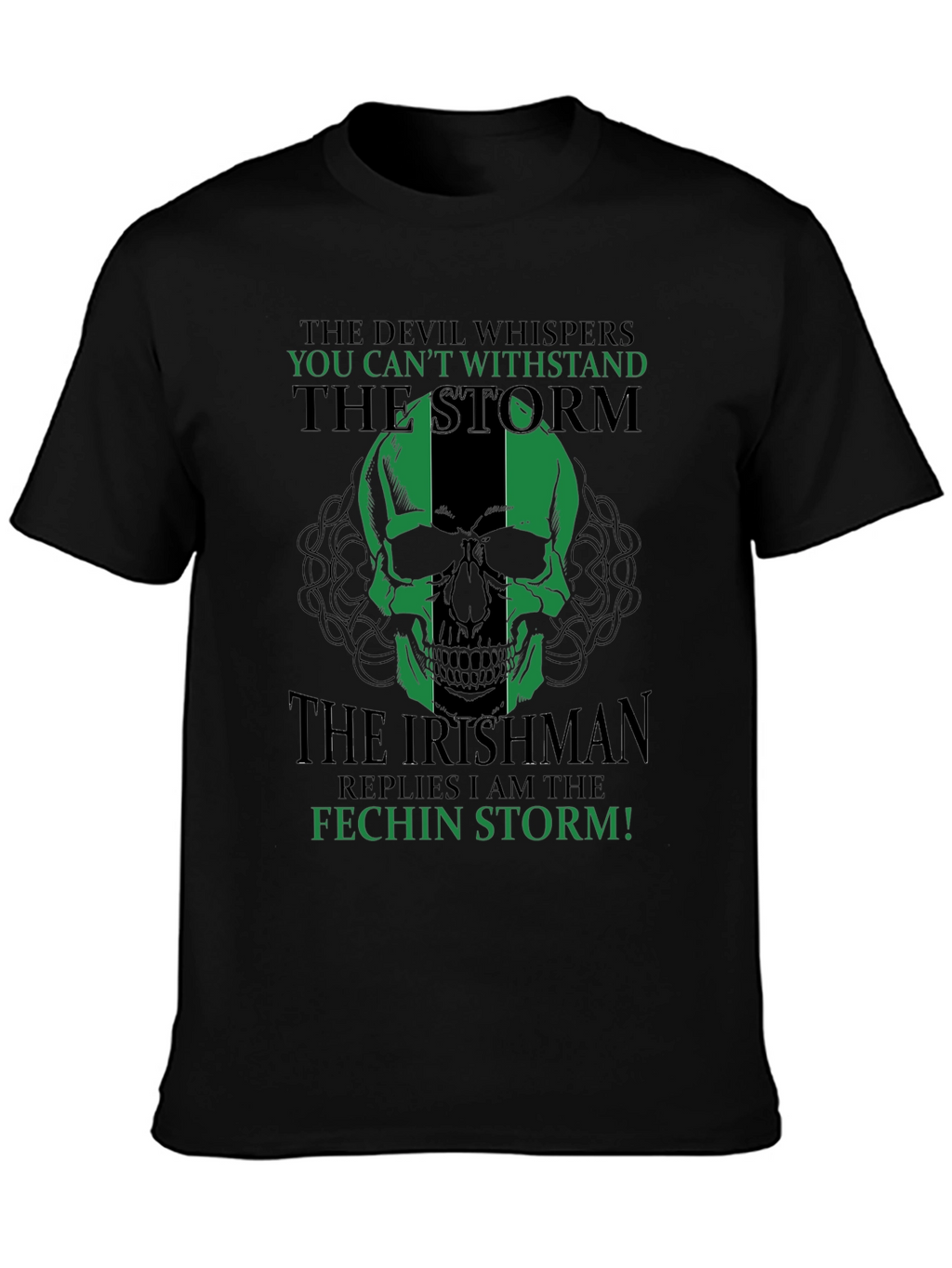 Irishman Fechin Storm Skull Graphic T-Shirt