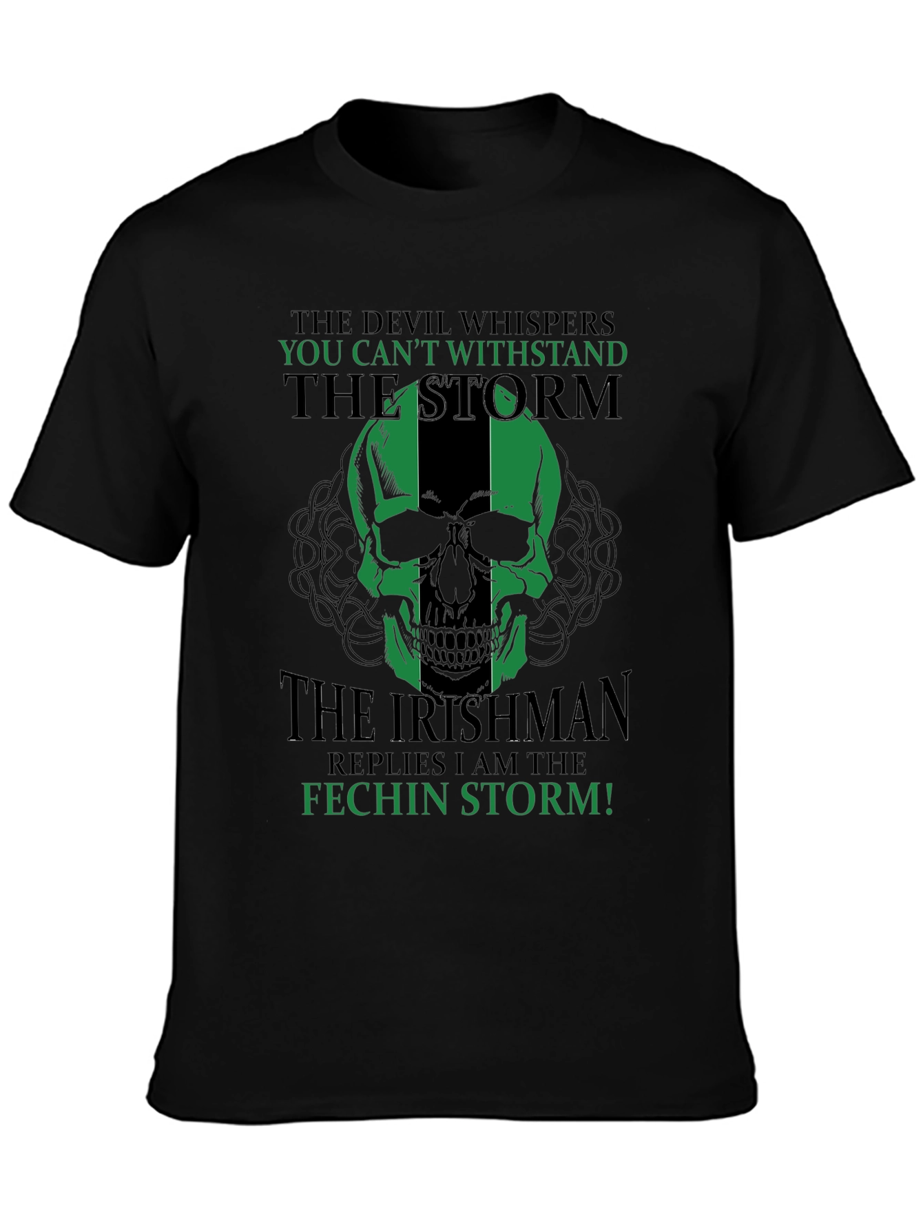 Irishman Fechin Storm Skull Graphic T-Shirt