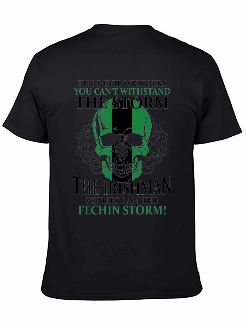 Irishman Fechin Storm Skull Graphic T-Shirt