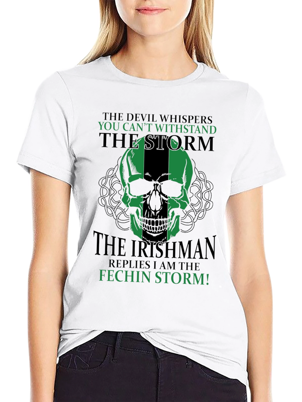 Irishman Fechin Storm Skull Graphic T-Shirt