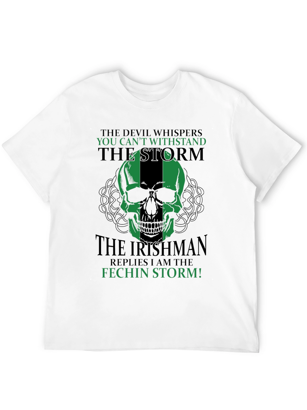 Irishman Fechin Storm Skull Graphic T-Shirt