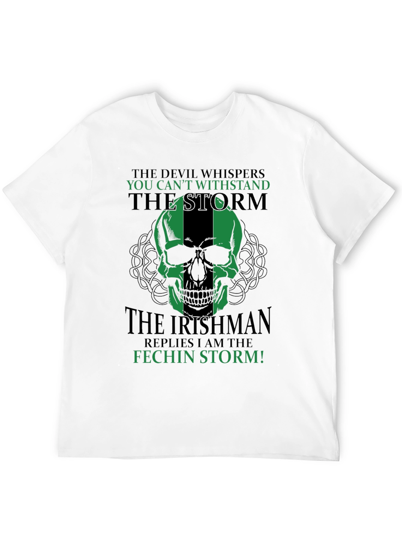 Irishman Fechin Storm Skull Graphic T-Shirt